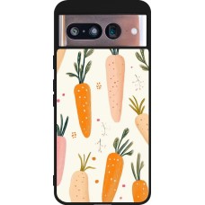 Google Pixel 8 Case Hülle - Silikon schwarz Easter 2026 Illustration carrots