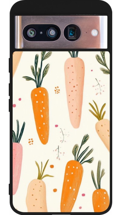 Google Pixel 8 Case Hülle - Silikon schwarz Easter 2026 Illustration carrots