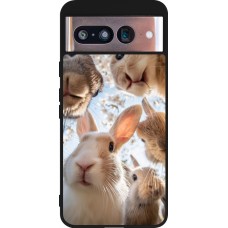 Google Pixel 8 Case Hülle - Silikon schwarz Easter 2026 Rabbits