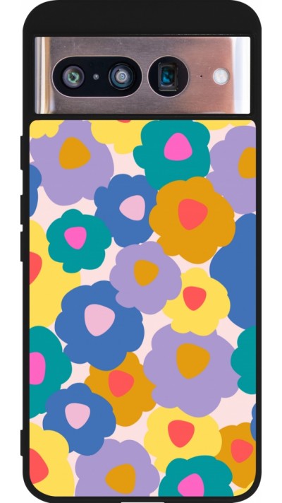 Coque Google Pixel 8 - Silicone rigide noir Easter 2024 flower power