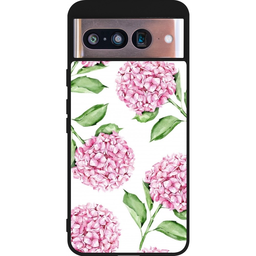 Coque Google Pixel 8 - Silicone rigide noir Easter 2024 pink flowers