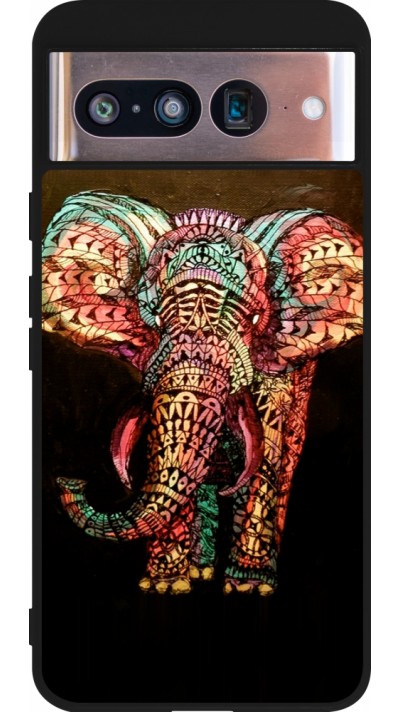 Google Pixel 8 Case Hülle - Silikon schwarz Elephant 02