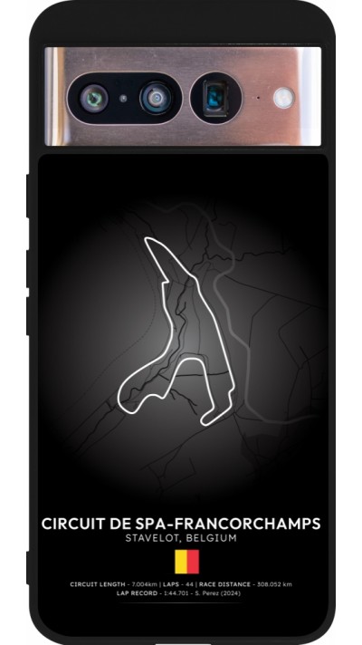 Coque Google Pixel 8 - Silicone rigide noir F1 Track 2025 Belgium