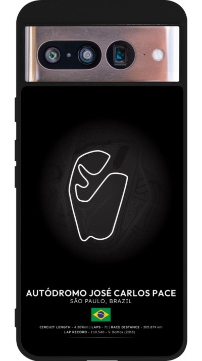 Coque Google Pixel 8 - Silicone rigide noir F1 Track 2025 Brazil