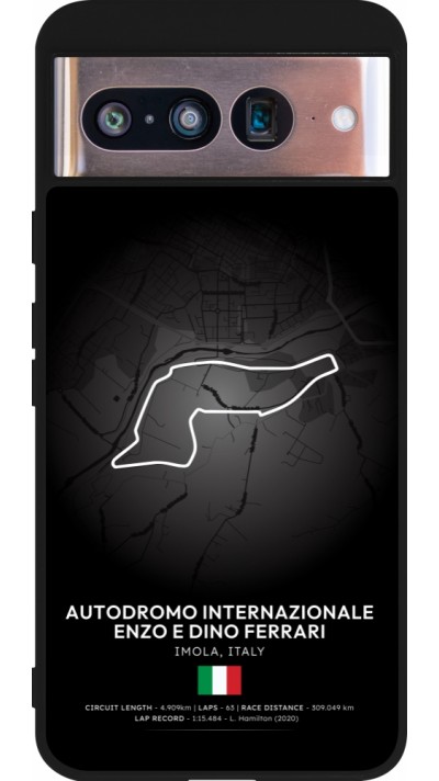 Coque Google Pixel 8 - Silicone rigide noir F1 Track 2025 Emilia-Rogmana