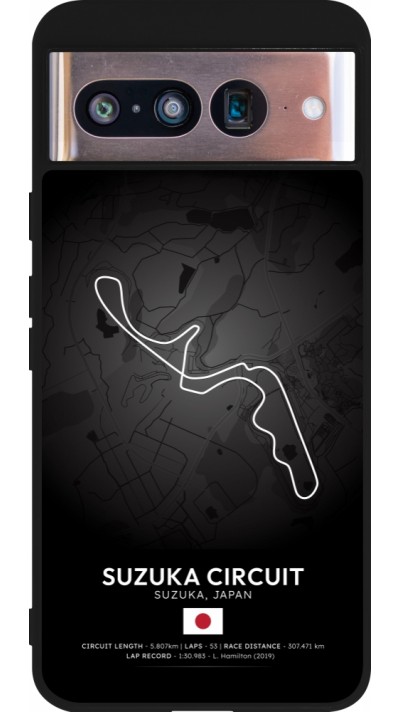 Coque Google Pixel 8 - Silicone rigide noir F1 Track 2025 Japan