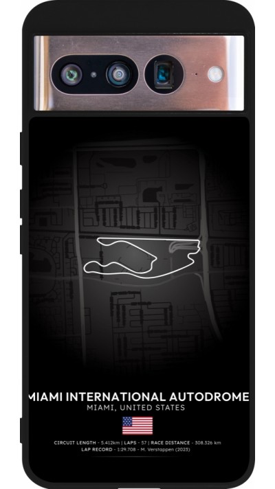 Coque Google Pixel 8 - Silicone rigide noir F1 Track 2025 Miami