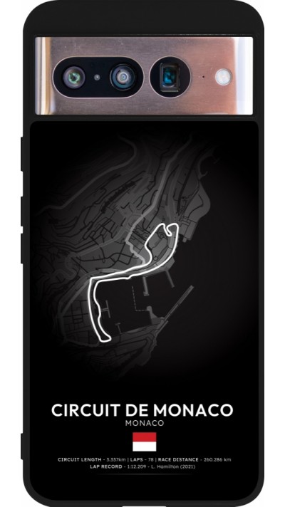 Coque Google Pixel 8 - Silicone rigide noir F1 Track 2025 Monaco