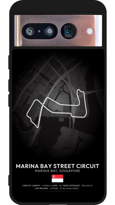 Coque Google Pixel 8 - Silicone rigide noir F1 Track 2025 Singapore