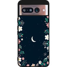 Coque Google Pixel 8 - Silicone rigide noir Flowers space