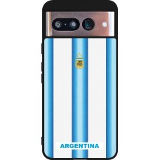 Coque Google Pixel 8 - Silicone rigide noir Maillot de football Argentine 2026 personnalisable