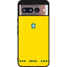 Coque Google Pixel 8 - Silicone rigide noir Maillot de football Bresil 2026 personnalisable
