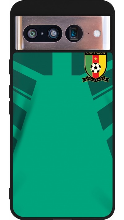 Coque Google Pixel 8 - Silicone rigide noir Maillot de football Cameroun 2022 personnalisable