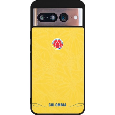 Google Pixel 8 Case Hülle - Silikon schwarz Kolumbien 2026 personalisierbares Fussballtrikot
