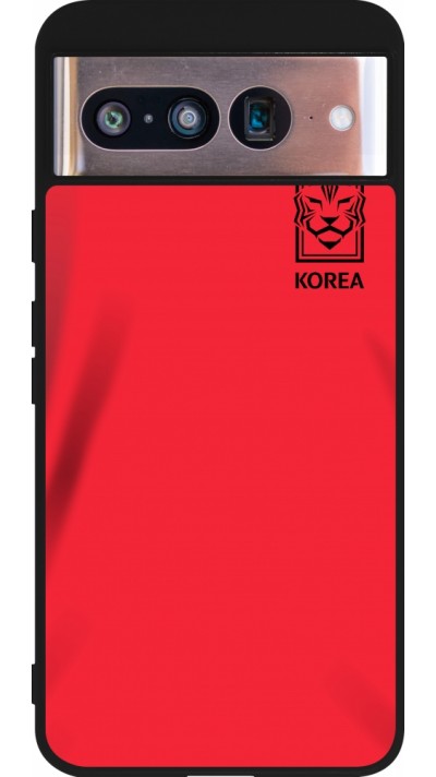 Coque Google Pixel 8 - Silicone rigide noir Maillot de football Corée du Sud 2022 personnalisable
