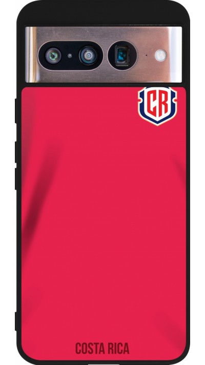 Coque Google Pixel 8 - Silicone rigide noir Maillot de football Costa Rica 2022 personnalisable