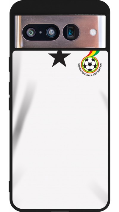 Coque Google Pixel 8 - Silicone rigide noir Maillot de football Ghana 2022 personnalisable