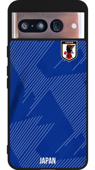 Coque Google Pixel 8 - Silicone rigide noir Maillot de football Japon 2022 personnalisable