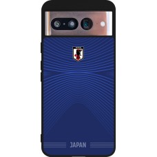 Coque Google Pixel 8 - Silicone rigide noir Maillot de football Japon 2026 personnalisable