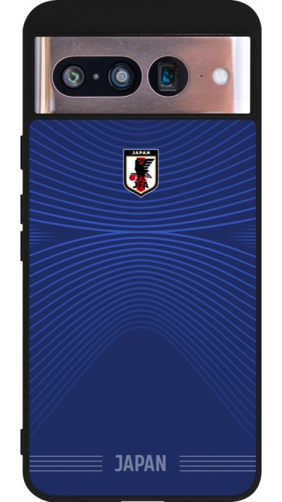Coque Google Pixel 8 - Silicone rigide noir Maillot de football Japon 2026 personnalisable