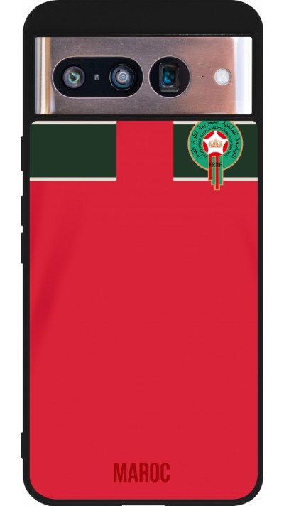 Google Pixel 8 Case Hülle - Silikon schwarz Marokko 2022 personalisierbares Fussballtrikot