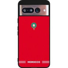 Coque Google Pixel 8 - Silicone rigide noir Maillot de football Maroc 2026 personnalisable