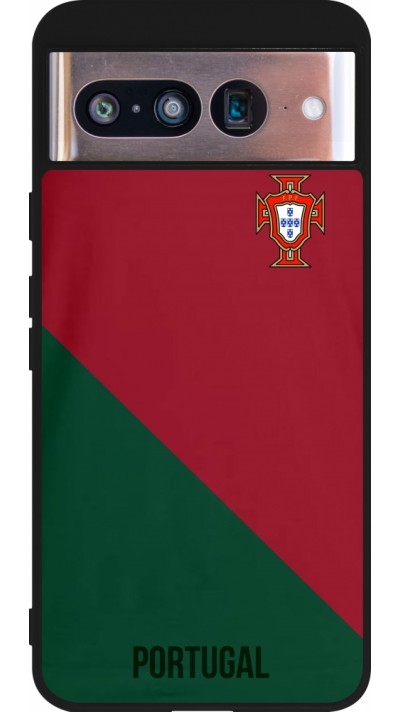 Google Pixel 8 Case Hülle - Silikon schwarz Fussballtrikot Portugal2022