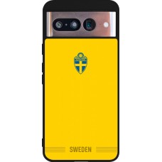 Coque Google Pixel 8 - Silicone rigide noir Maillot de football Suède 2026 personnalisable