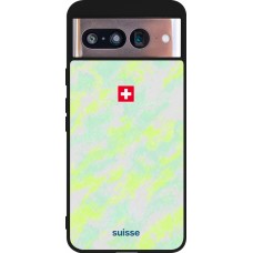 Coque Google Pixel 8 - Silicone rigide noir Maillot de football Suisse Away 2026 personnalisable