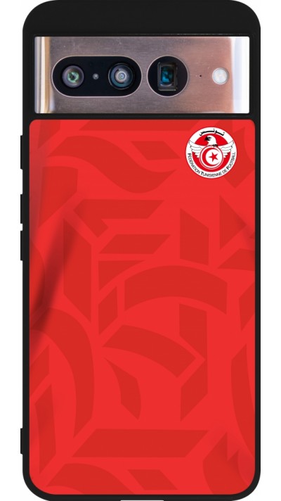 Coque Google Pixel 8 - Silicone rigide noir Maillot de football Tunisie 2022 personnalisable