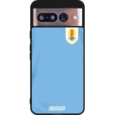 Google Pixel 8 Case Hülle - Silikon schwarz Uruguay 2022 personalisierbares Fussballtrikot