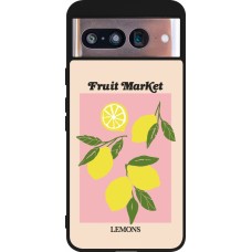Coque Google Pixel 8 - Silicone rigide noir Fruit market lemons 2026