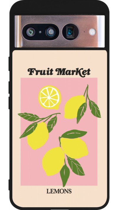 Google Pixel 8 Case Hülle - Silikon schwarz Fruit market lemons 2026