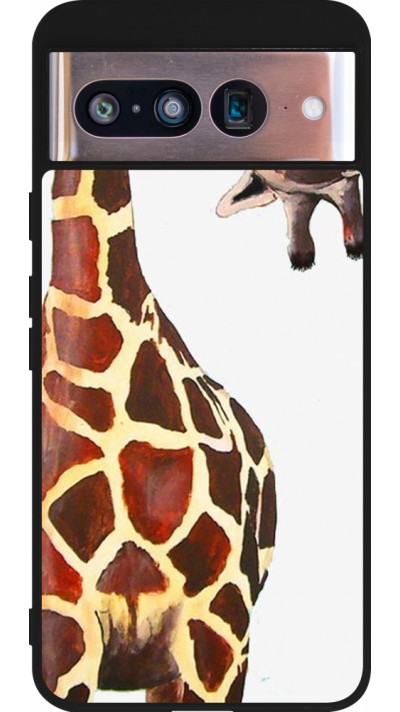 Google Pixel 8 Case Hülle - Silikon schwarz Giraffe Fit