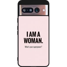 Google Pixel 8 Case Hülle - Silikon schwarz I am a woman