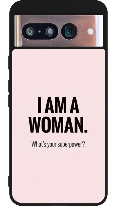 Google Pixel 8 Case Hülle - Silikon schwarz I am a woman