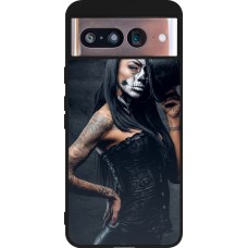 Coque Google Pixel 8 - Silicone rigide noir Halloween 22 Tattooed Girl