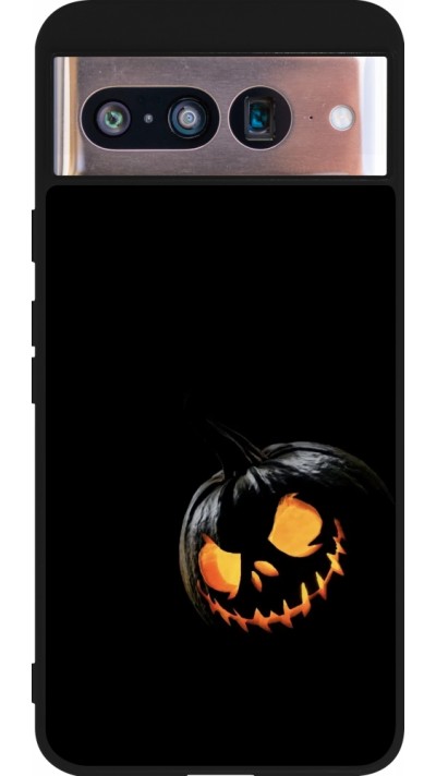 Coque Google Pixel 8 - Silicone rigide noir Halloween 2023 discreet pumpkin