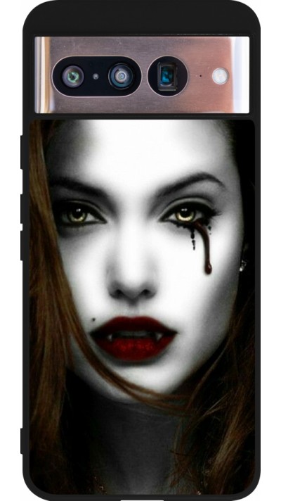 Coque Google Pixel 8 - Silicone rigide noir Halloween 2023 gothic vampire