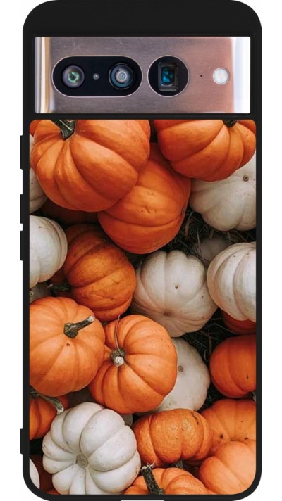 Coque Google Pixel 8 - Silicone rigide noir Halloween 2023 pumpkins lover