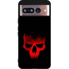 Google Pixel 8 Case Hülle - Silikon schwarz Halloween 2023 scary skull