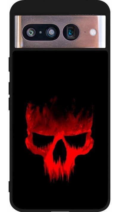 Coque Google Pixel 8 - Silicone rigide noir Halloween 2023 scary skull