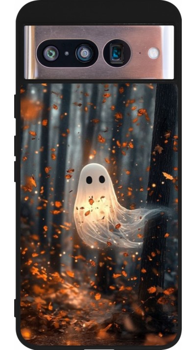 Coque Google Pixel 8 - Silicone rigide noir Halloween 2025 Ghost in the forest