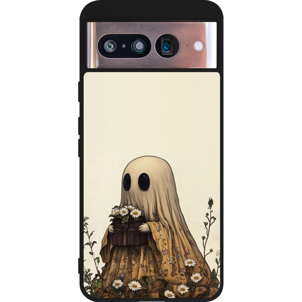 Google Pixel 8 Case Hülle - Silikon schwarz Halloween 2025 Ghost gardener