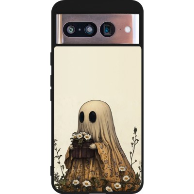 Coque Google Pixel 8 - Silicone rigide noir Halloween 2025 Ghost gardener