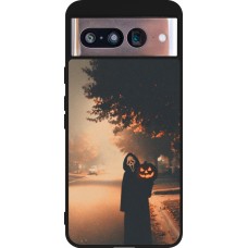 Coque Google Pixel 8 - Silicone rigide noir Halloween 2025 Scream