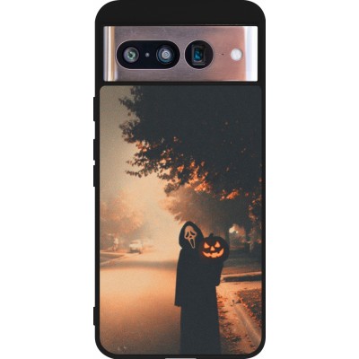 Coque Google Pixel 8 - Silicone rigide noir Halloween 2025 Scream
