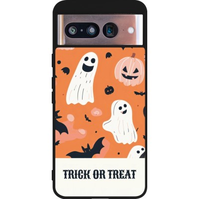 Coque Google Pixel 8 - Silicone rigide noir Halloween 2025 Trick treat