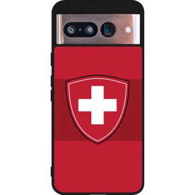 Coque Google Pixel 8 - Silicone rigide noir Hockey World Championship Ecusson Suisse