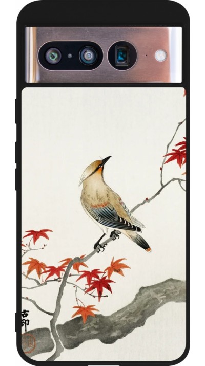 Google Pixel 8 Case Hülle - Silikon schwarz Japanese Bird